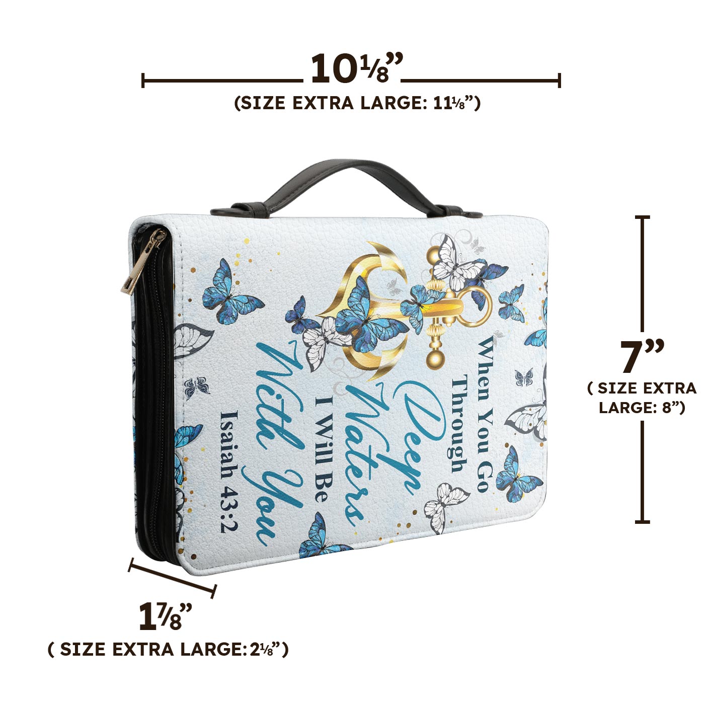 When You Go Through Deep Waters I Will Be With You Isaiah 43 2 Anchor Butterfly Personalized Bible Cover - Pastor's Bible Covers