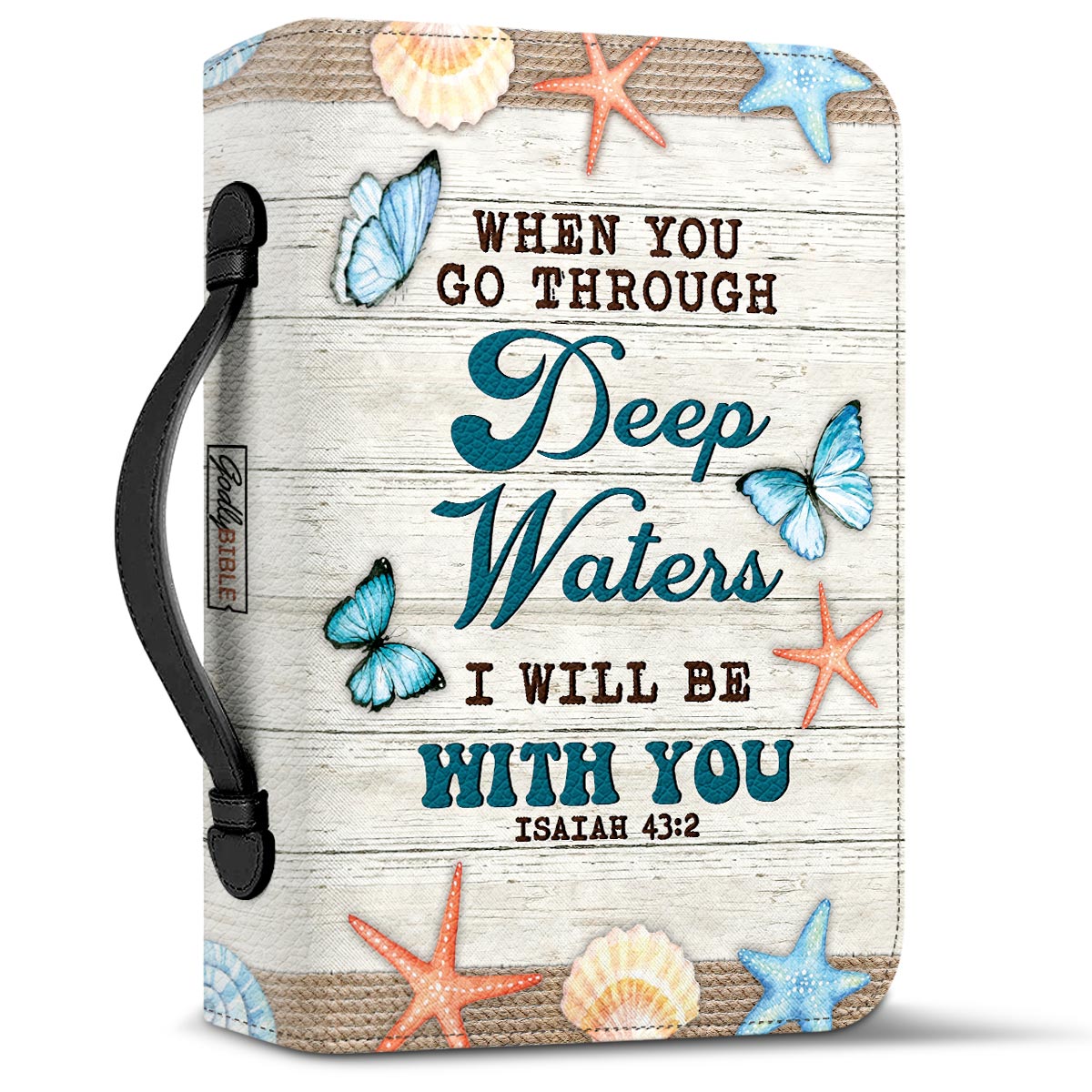 When You Go Through Deep Waters I Will Be With You Isaiah 43 2 Anchor Personalized Bible Cover - Pastor's Bible Covers