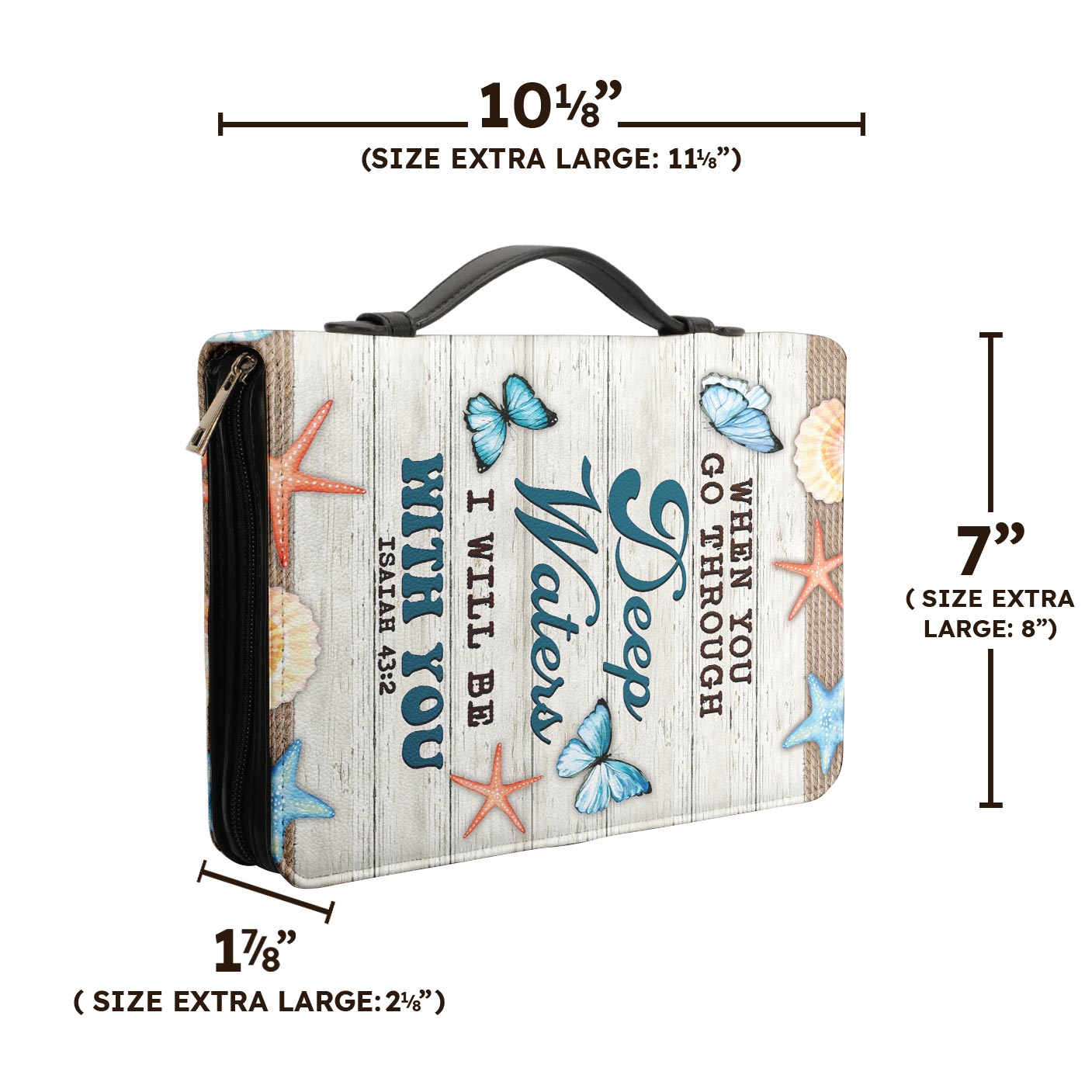 When You Go Through Deep Waters I Will Be With You Isaiah 43 2 Anchor Personalized Bible Cover - Pastor's Bible Covers