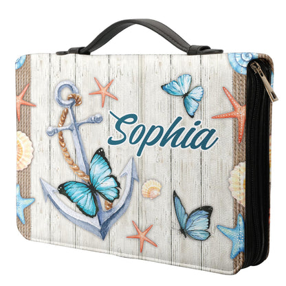 When You Go Through Deep Waters I Will Be With You Isaiah 43 2 Anchor Personalized Bible Cover - Pastor's Bible Covers