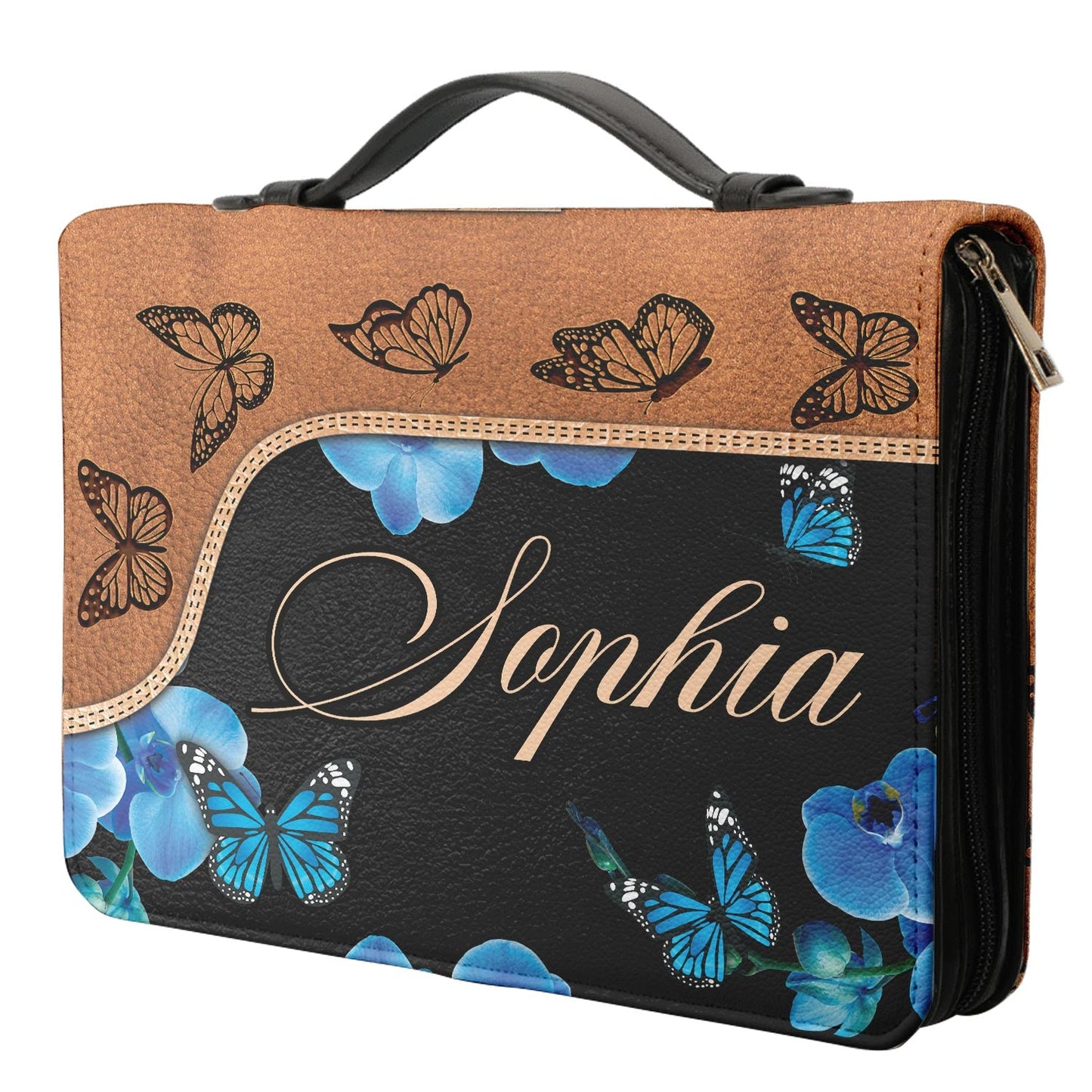 When You Go Through Deep Waters I Will Be With You Isaiah 43 2 Butterfly Personalized Bible Cover - Pastor's Bible Covers