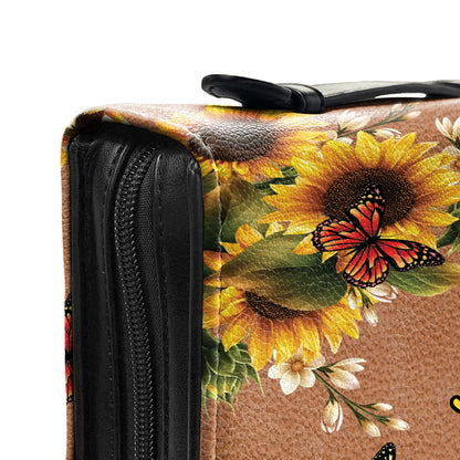 When You Go Through Deep Waters I Will Be With You Isaiah 43 2 Cross Sunflower Personalized Bible Cover - Pastor's Bible Covers