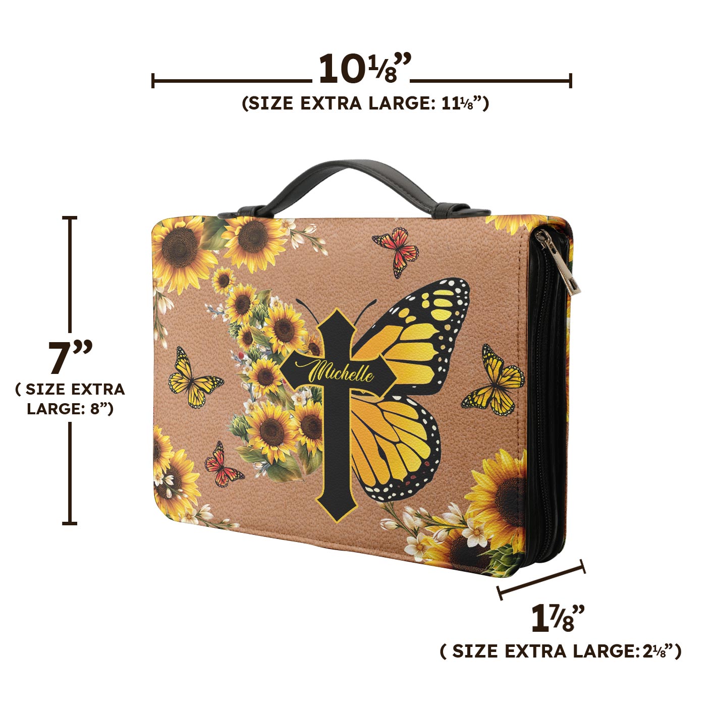 When You Go Through Deep Waters I Will Be With You Isaiah 43 2 Cross Sunflower Personalized Bible Cover - Pastor's Bible Covers