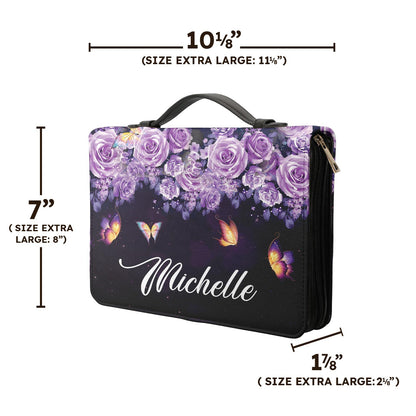 When You Go Through Deep Waters I Will Be With You Isaiah 43 2 Flower Personalized Bible Cover - Pastor's Bible Covers