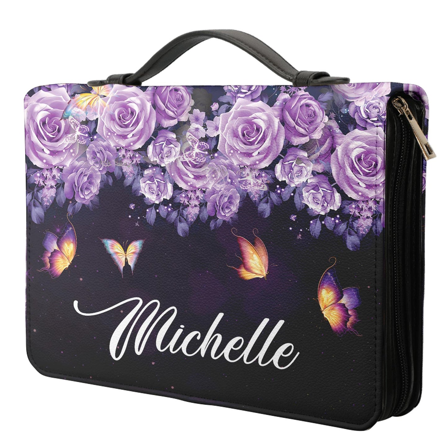 When You Go Through Deep Waters I Will Be With You Isaiah 43 2 Flower Personalized Bible Cover - Pastor's Bible Covers