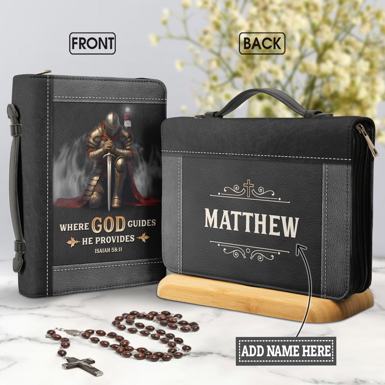 Where God Guides He Provides Isaiah 58 11 Personalized Bible Cover - Pastor's Bible Covers