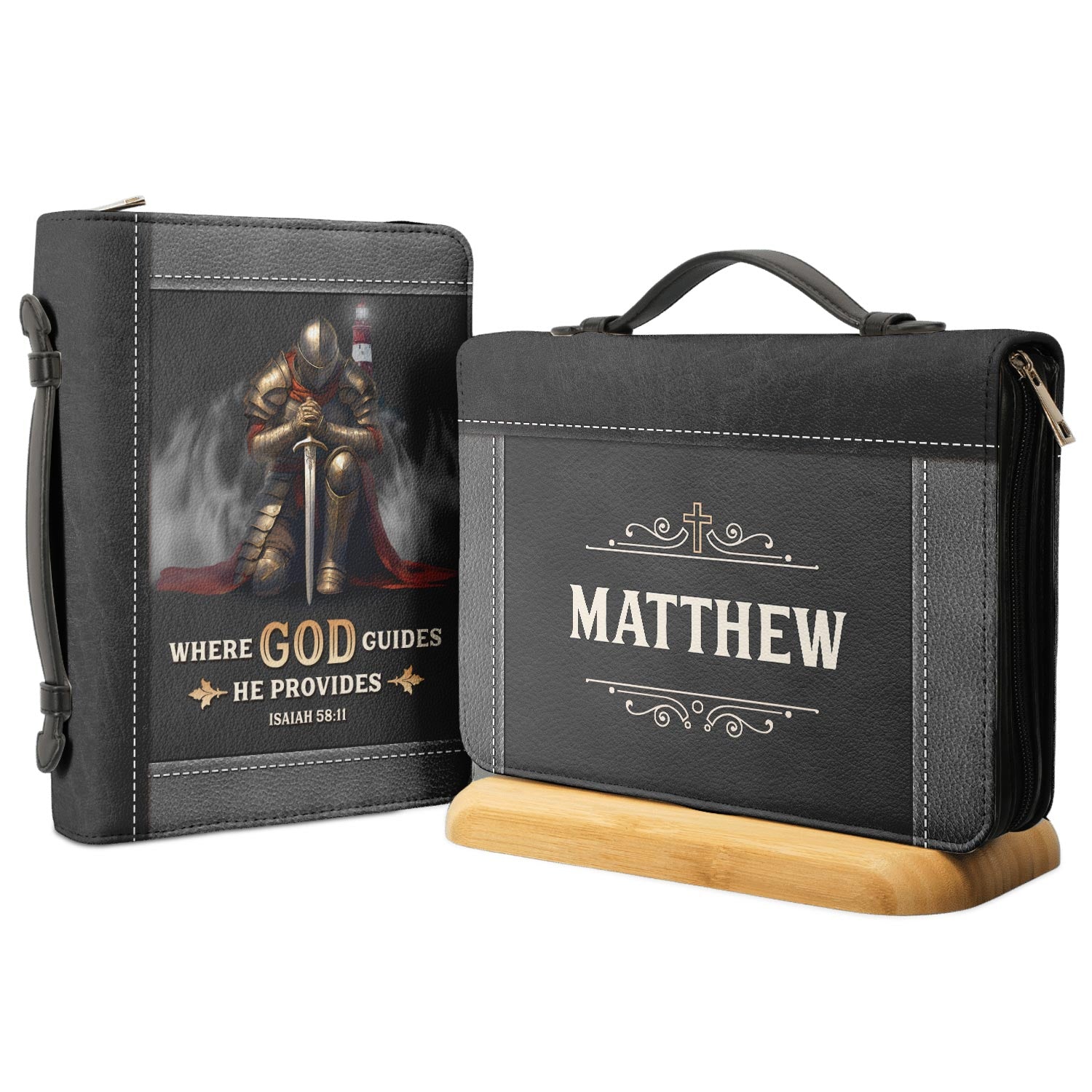 Where God Guides He Provides Isaiah 58 11 Personalized Bible Cover - Pastor's Bible Covers