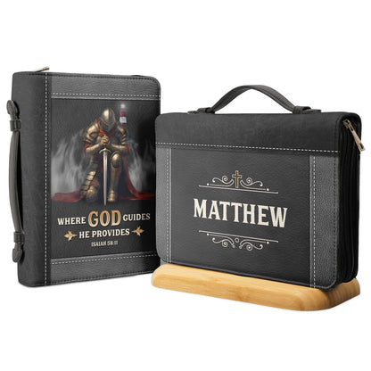 Where God Guides He Provides Isaiah 58 11 Personalized Bible Cover - Pastor's Bible Covers