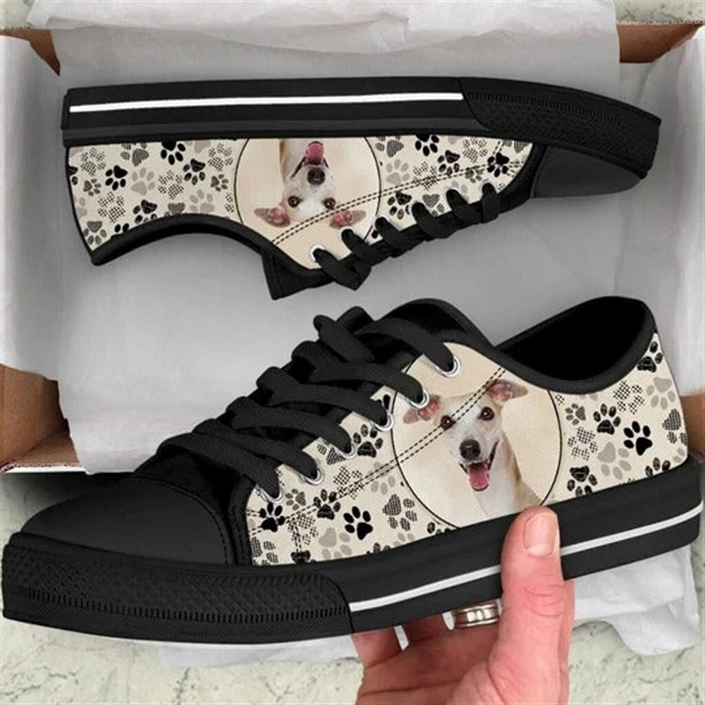 Whippet Dog Pattern Brown Canvas Low Top Shoes - Low Top Shoes Mens, Women, Dog Printed Shoes, Canvas Shoes For Men, Women