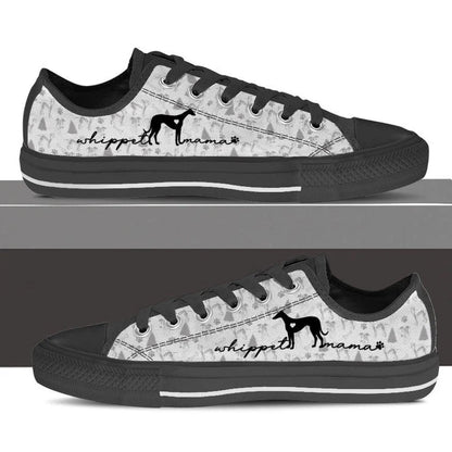 Whippet Low Top Shoes - Dog Walking Shoes Men Women, Dog Printed Shoes, Canvas Shoes For Men, Women