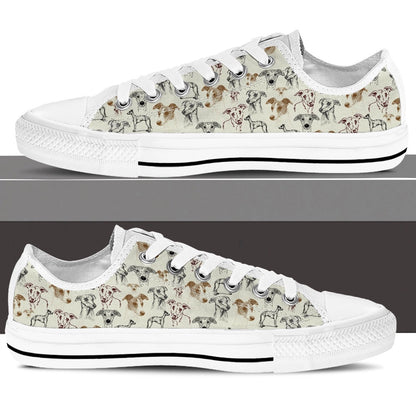 Whippet Low Top Shoes - Lowtop Casual Shoes Gift For Adults, Dog Printed Shoes, Canvas Shoes For Men, Women