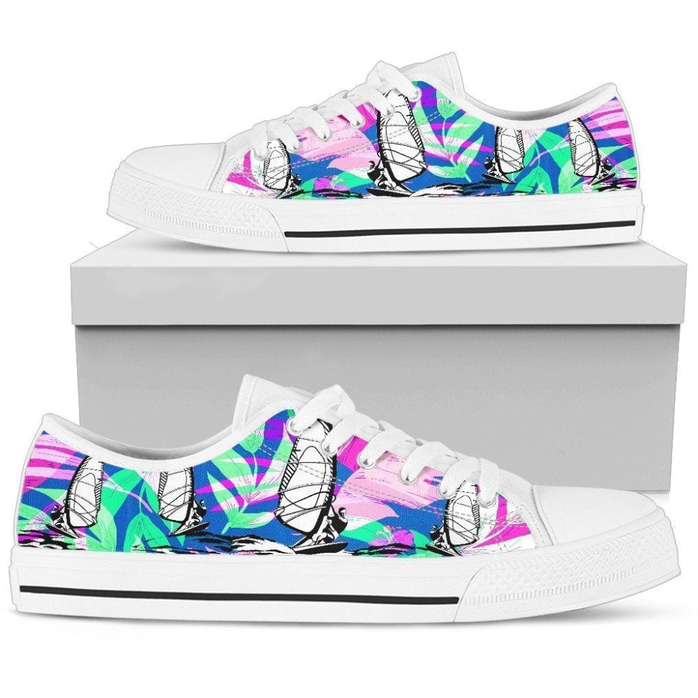 Windsurfing Women's Low Top Shoes, Low Top Sneaker, Low Top Canvas Shoes