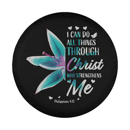 Womens Philippians 413 Christian Bible Verse Spare Tire Cover - Bible Verse Tire Cover