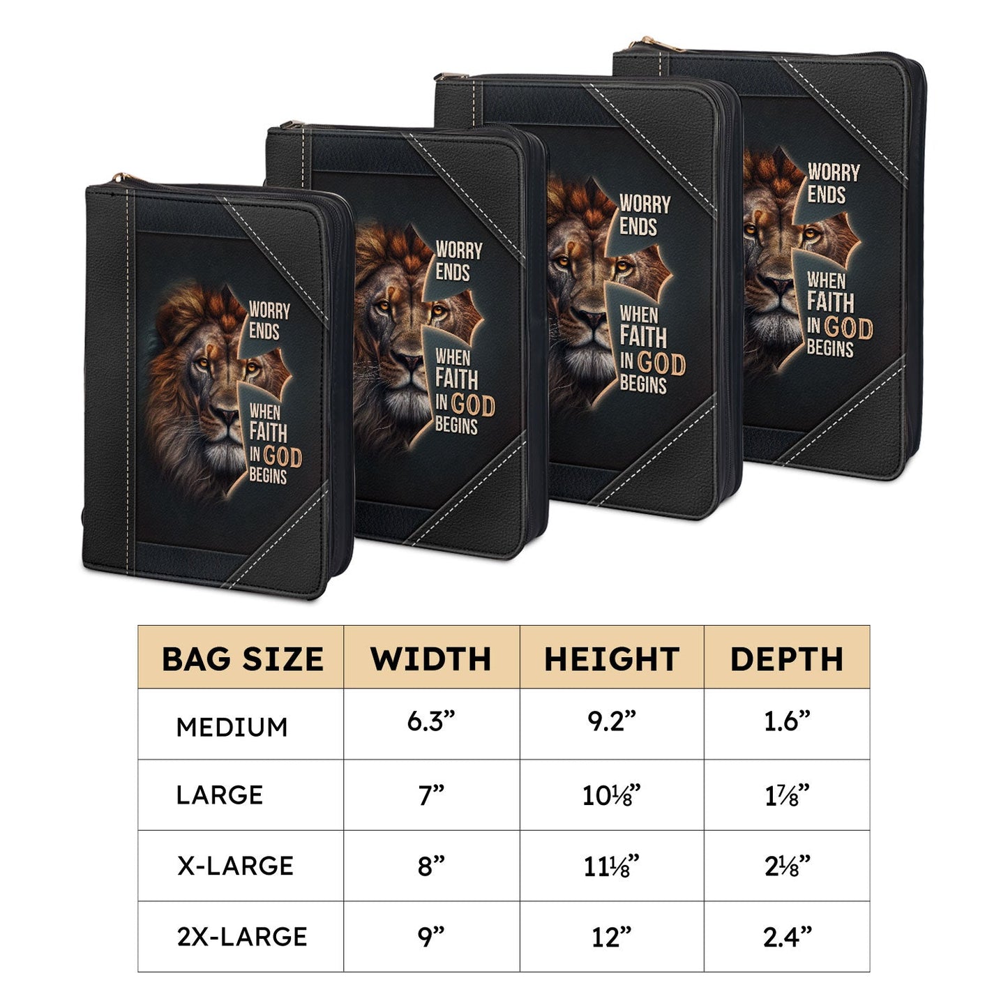 Worry Ends When Faith In God Begins Personalized Bible Cover - Pastor's Bible Covers