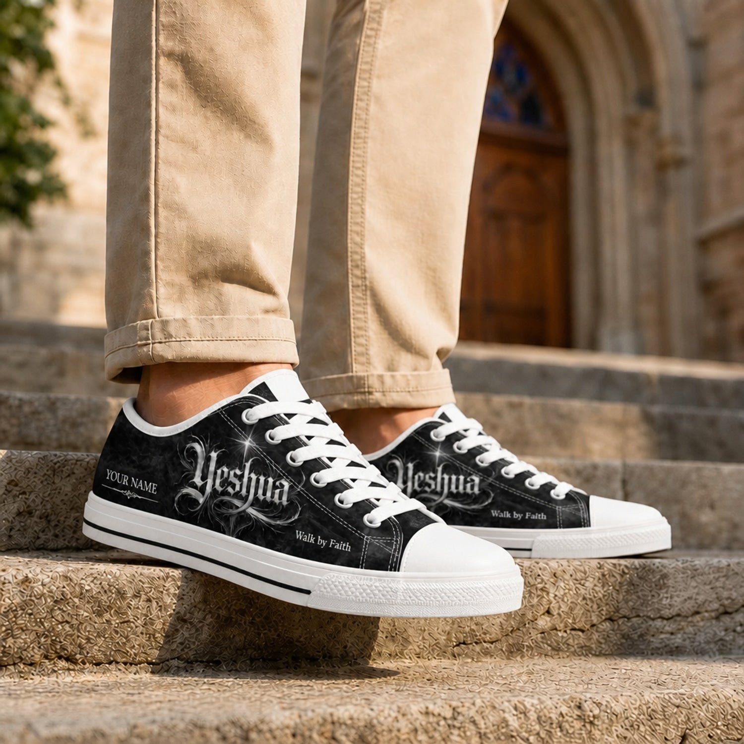 Yeshua Graphic Low Top Shoes Life style          
