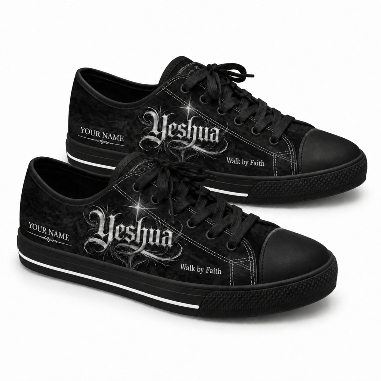 Yeshua Graphic Low Top Shoes black shoes          