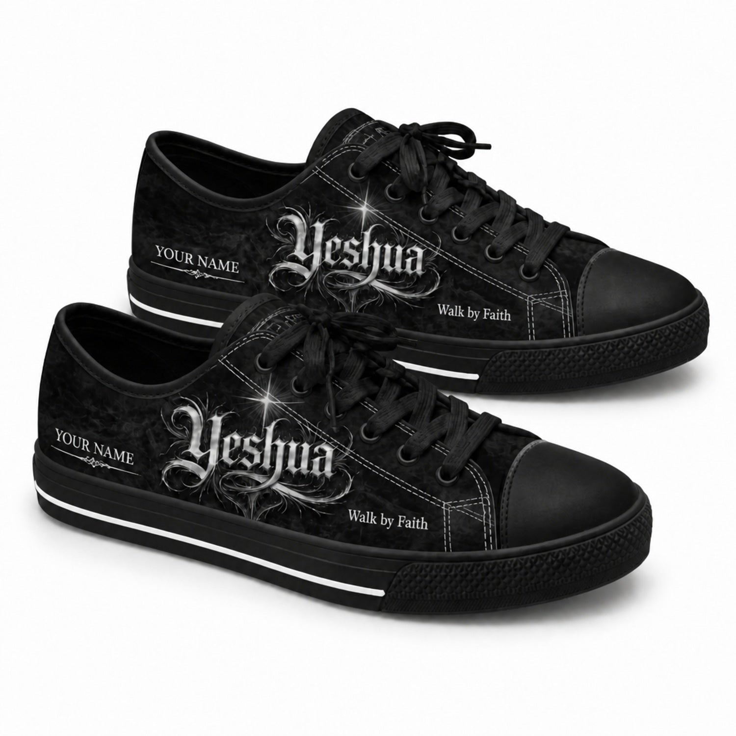 Yeshua Graphic Low Top Shoes black shoes          