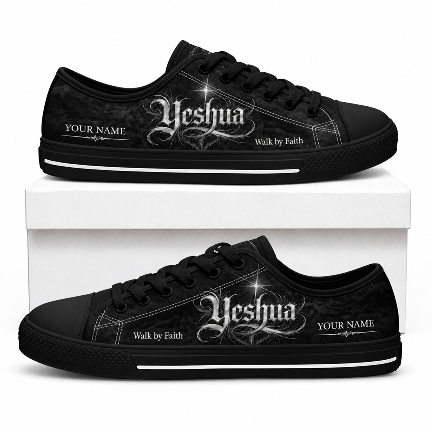 Yeshua Graphic Low Top Shoes box black          