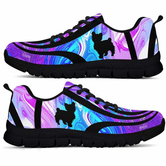 Yorkie Sneaker, Yorkie Dog Lovers Blue Purple Wave Sneakers Gym Running Shoes Gift Women Men, Yorkie Shoes
