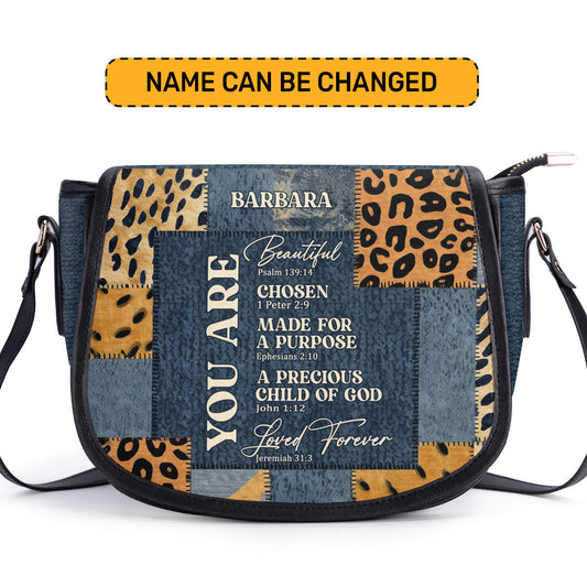 You Are Made For A Purpose Personalized Leather Saddle Bag - Christian Women's Handbag Gifts