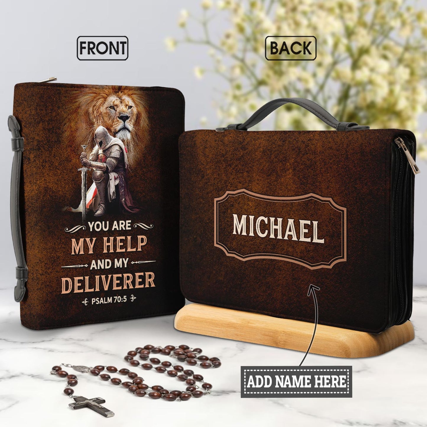 You Are My Help And My Deliverer Psalm 70 5 Personalized Bible Cover - Pastor's Bible Covers