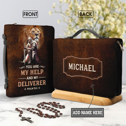 You Are My Help And My Deliverer Psalm 70 5 Personalized Bible Cover - Pastor's Bible Covers