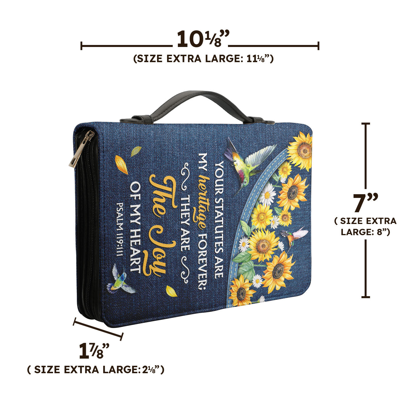 Your Statutes Are My Heritage Forever Psalm 119 111 Flower Hummingbird Personalized Bible Cover - Pastor's Bible Covers