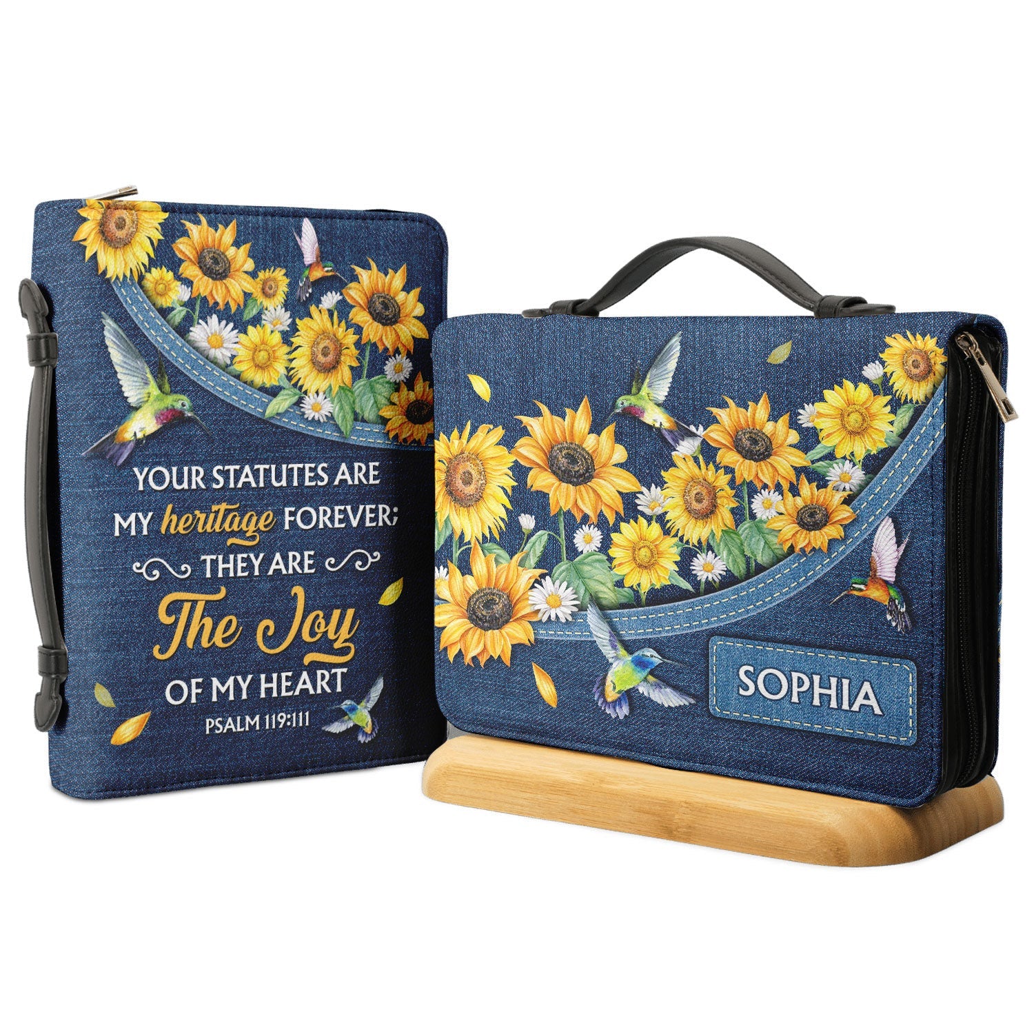 Your Statutes Are My Heritage Forever Psalm 119 111 Flower Hummingbird Personalized Bible Cover - Pastor's Bible Covers