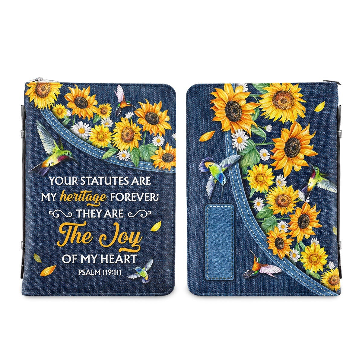 Your Statutes Are My Heritage Forever Psalm 119 111 Flower Hummingbird Personalized Bible Cover - Pastor's Bible Covers