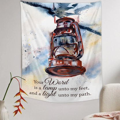 Your Word Is A Lamp To My Feet And A Light For My Path Tapestry - Bible Verse Tapestry
