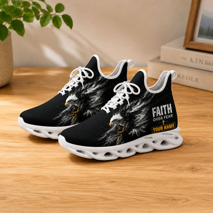 Custom Name Faith Over Fear Eagle Max Soul Shoes