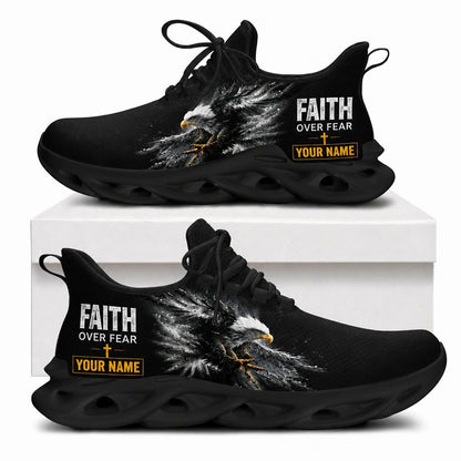Custom Name Faith Over Fear Eagle Max Soul Shoes
