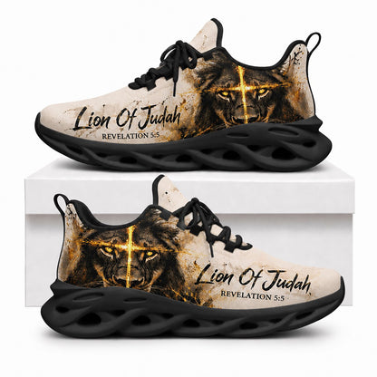 Side view of Custom Name Lion of Judah Revelation 5 5 Max Soul Shoes in black sole showing the custom name option