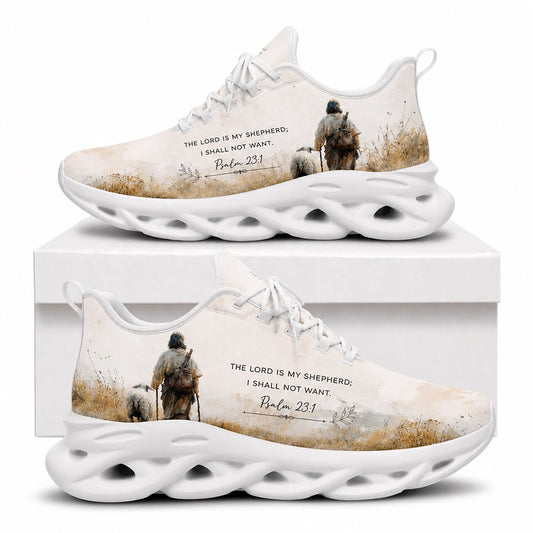 Side view of Custom Name Psalm 23 1 The Lord Is My Shepherd Max Soul Shoes in white sole featuring personalized text area