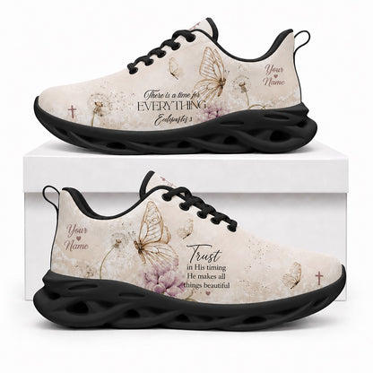Side profile of Custom Name Ecclesiastes 3 Max Soul Shoes in black sole showing the personalizable name text zone