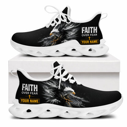Custom Name Faith Over Fear Eagle Max Soul Shoes