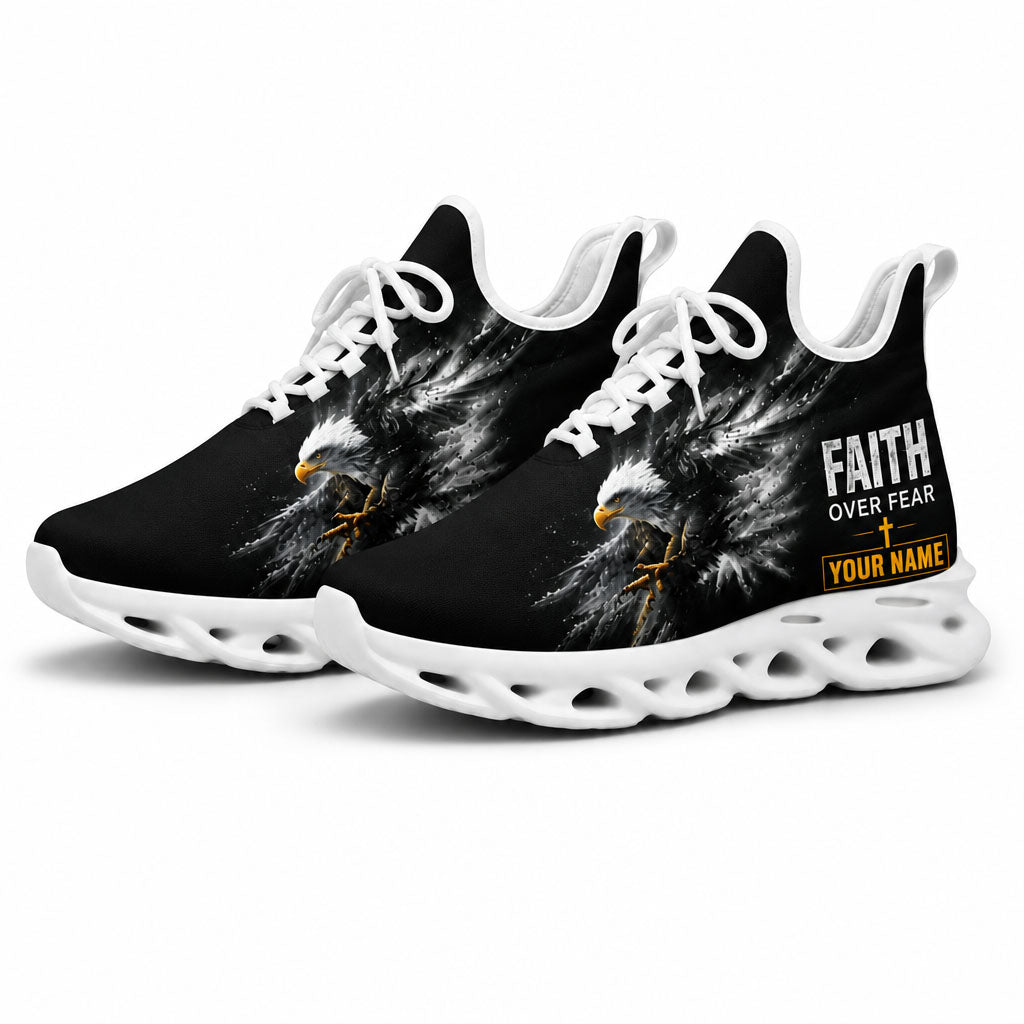 Custom Name Faith Over Fear Eagle Max Soul Shoes