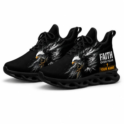 Custom Name Faith Over Fear Eagle Max Soul Shoes