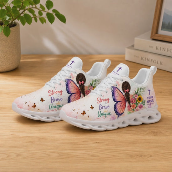 Product video showcase of Custom Name Strong Brave Unique Max Soul Shoes highlighting text personalization fields
