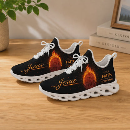Custom Name Burning Fingerprint Jesus Key Of Faith Max Soul Shoes
