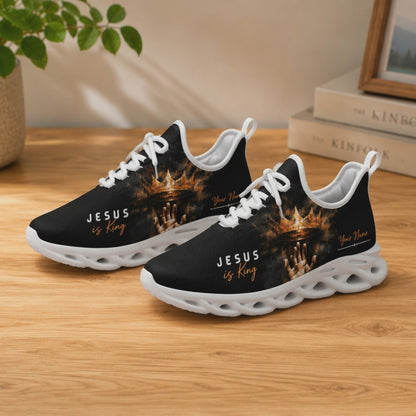Custom Name Jesus Is King Crown Max Soul Shoes