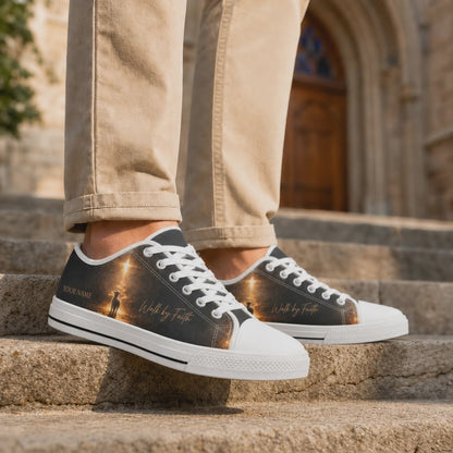 Custom Name Walk By Faith Lamb Graphic Personalized Low Top Shoes