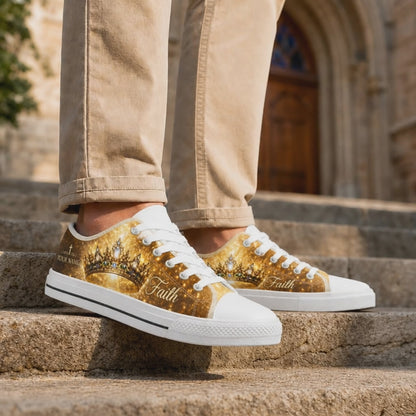 Custom Name Faith Crown Graphic Personalized Low Top Shoes