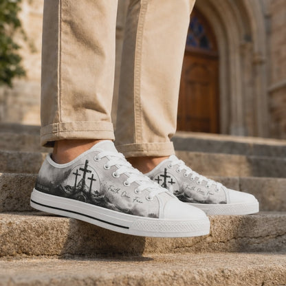 Custom Name Faith Over Fear Crosses Graphic Personalized Low Top Shoes