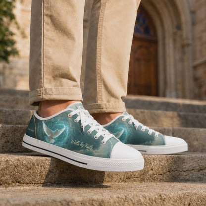 Custom Name Walk By Faith Dove Graphic Low Top Shoes