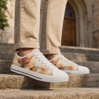Custom Name Walk By Faith Fire Tree Low Top Shoes