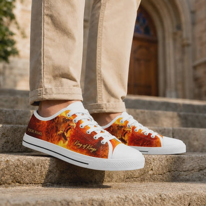 Custom Name King Of Kings Lion Graphic Low Top Shoes