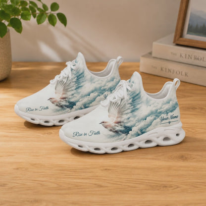 Custom Name Rise In Faith Peaceful Sky Dove Max Soul Shoes