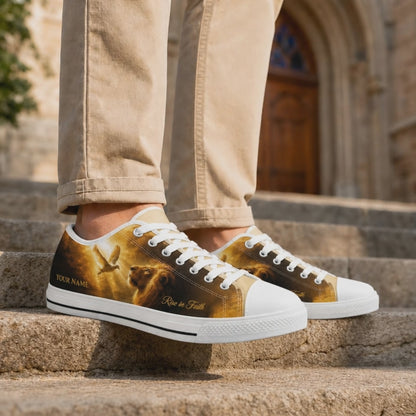 Custom Name Lion And Dove Classic Personalized Low Top Shoes