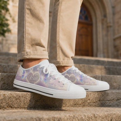 Custom Name Jesus Heart Butterflies Graphic Custom Low Top Shoes